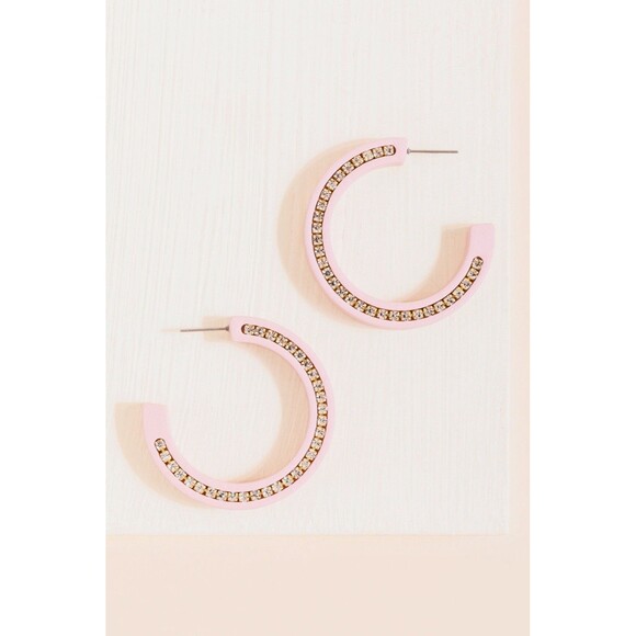 Francesca’s Cher Crystal Hoop Earrings - Picture 2 of 4